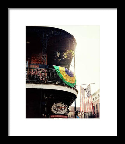 Mardi Gras Balcony - New Orleans Framed Print