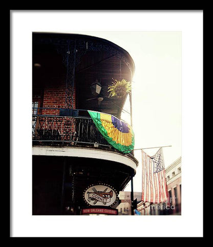 Mardi Gras Balcony - New Orleans Framed Print