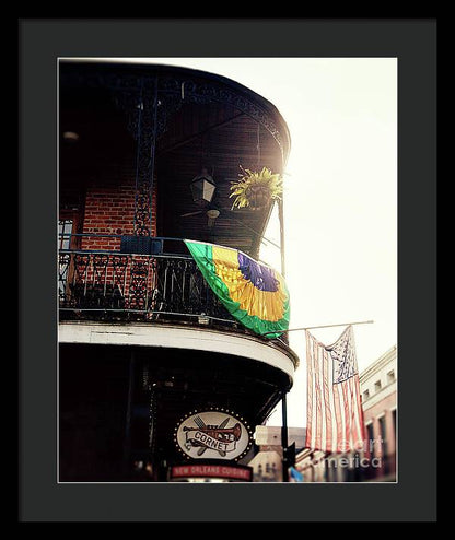 Mardi Gras Balcony - New Orleans Framed Print