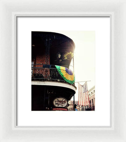 Mardi Gras Balcony - New Orleans Framed Print