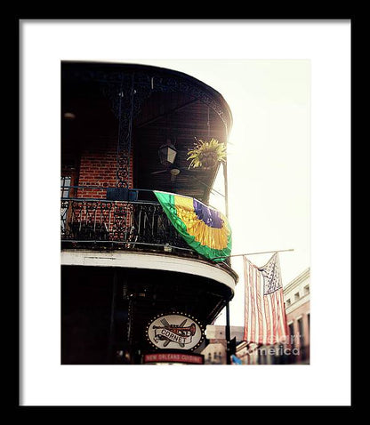 Mardi Gras Balcony - New Orleans Framed Print