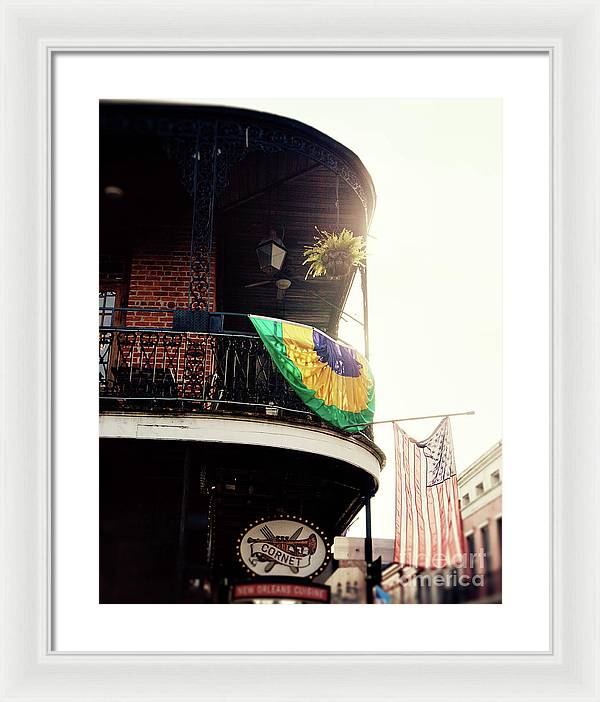 Mardi Gras Balcony - Framed Print