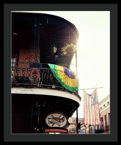 Mardi Gras Balcony - New Orleans Framed Print