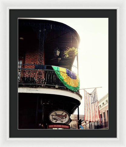 Mardi Gras Balcony - New Orleans Framed Print