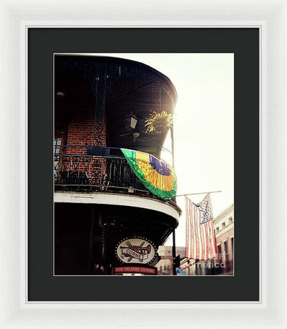 Mardi Gras Balcony - New Orleans Framed Print