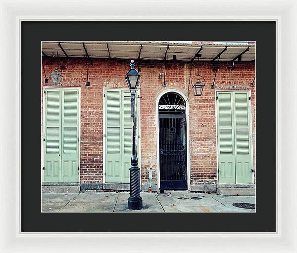 New Orleans Lampost French Quarter - Framed Print