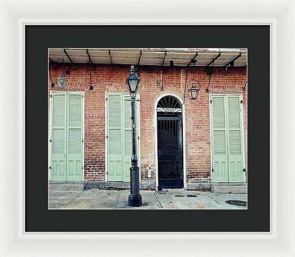 New Orleans Lampost French Quarter - Framed Print