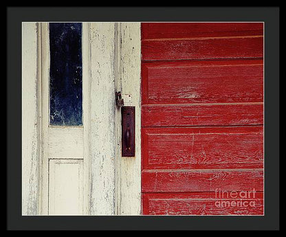 Red Door - Rustic Framed Print