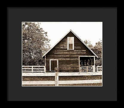 Sepia Barn - Burnt Corn, Alabama - Framed Print