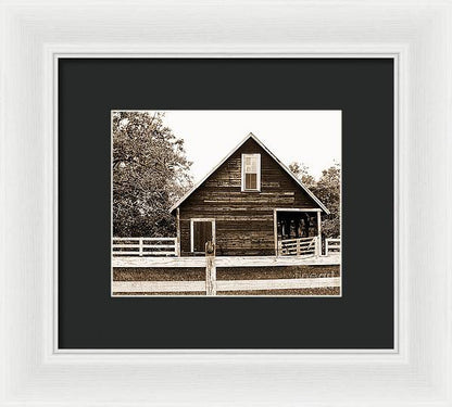 Sepia Barn - Burnt Corn, Alabama - Framed Print