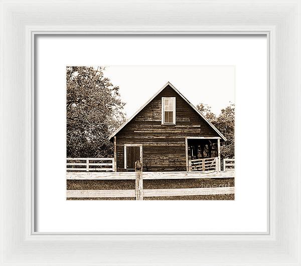 Sepia Barn - Burnt Corn, Alabama - Framed Print