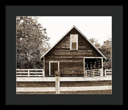 Sepia Barn - Burnt Corn, Alabama - Framed Print