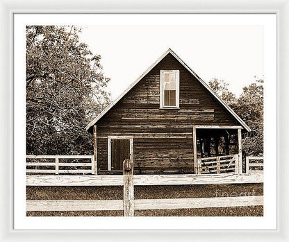 Sepia Barn - Burnt Corn, Alabama - Framed Print