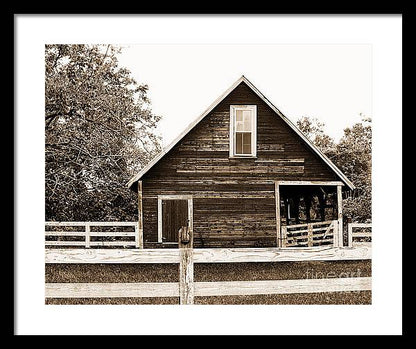 Sepia Barn - Burnt Corn, Alabama - Framed Print