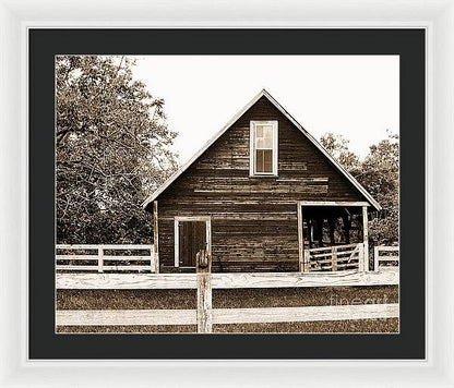 Sepia Barn - Burnt Corn, Alabama - Framed Print