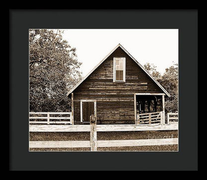 Sepia Barn - Burnt Corn, Alabama - Framed Print