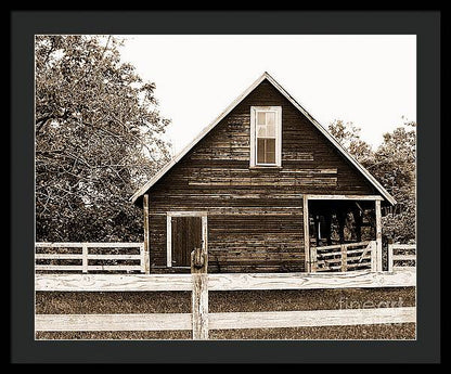 Sepia Barn - Burnt Corn, Alabama - Framed Print