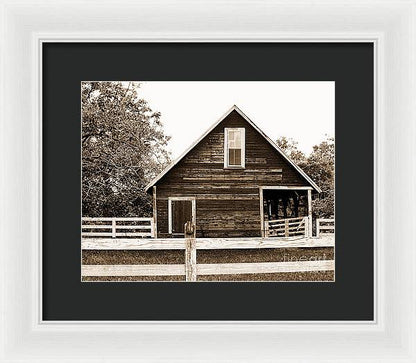 Sepia Barn - Burnt Corn, Alabama - Framed Print