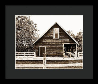 Sepia Barn - Burnt Corn, Alabama - Framed Print