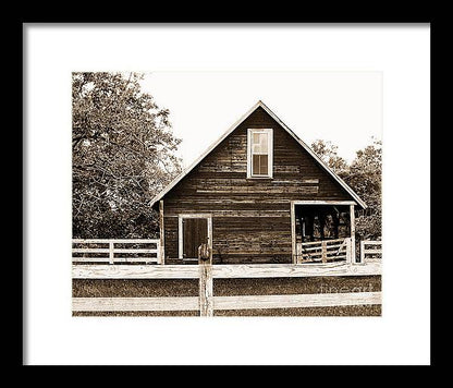 Sepia Barn - Burnt Corn, Alabama - Framed Print