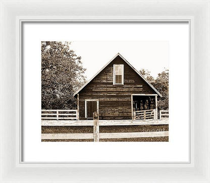 Sepia Barn - Burnt Corn, Alabama - Framed Print