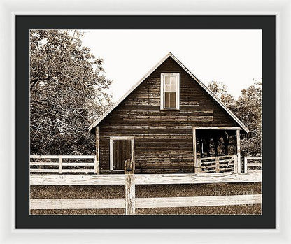 Sepia Barn - Burnt Corn, Alabama - Framed Print