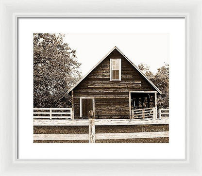 Sepia Barn - Burnt Corn, Alabama - Framed Print