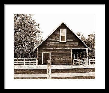 Sepia Barn - Burnt Corn, Alabama - Framed Print