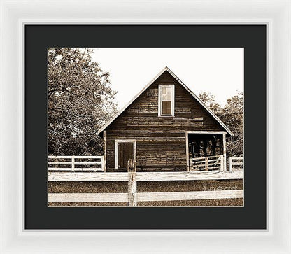 Sepia Barn - Burnt Corn, Alabama - Framed Print