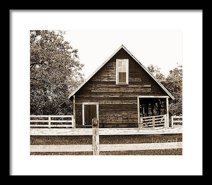 Sepia Barn - Burnt Corn, Alabama - Framed Print