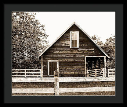 Sepia Barn - Burnt Corn, Alabama - Framed Print