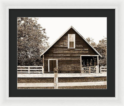 Sepia Barn - Burnt Corn, Alabama - Framed Print