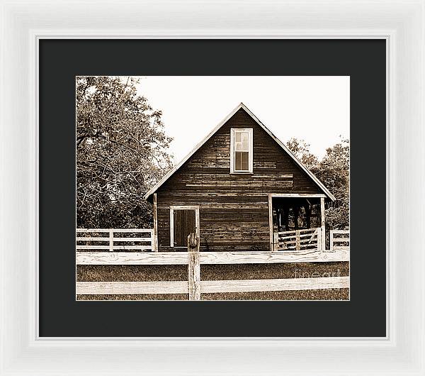 Sepia Barn - Burnt Corn, Alabama - Framed Print