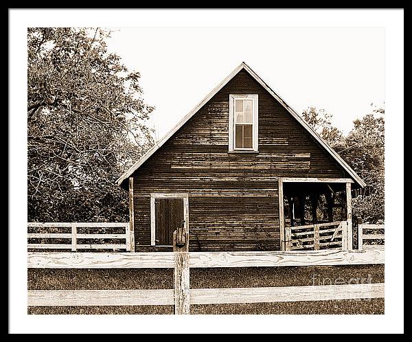 Sepia Barn - Burnt Corn, Alabama - Framed Print