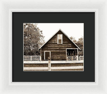 Sepia Barn - Burnt Corn, Alabama - Framed Print