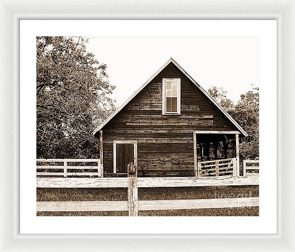 Sepia Barn - Burnt Corn, Alabama - Framed Print