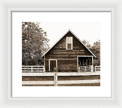 Sepia Barn - Burnt Corn, Alabama - Framed Print