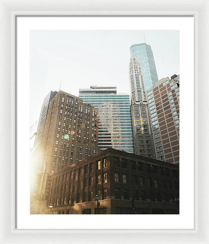 Sunset in the City - Chicago Framed Print