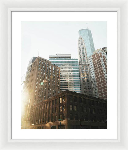 Sunset in the City - Chicago Framed Print