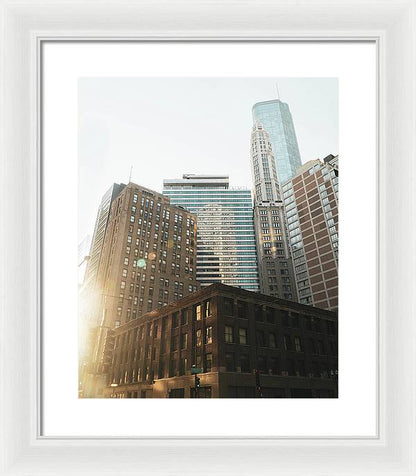 Sunset in the City - Chicago Framed Print