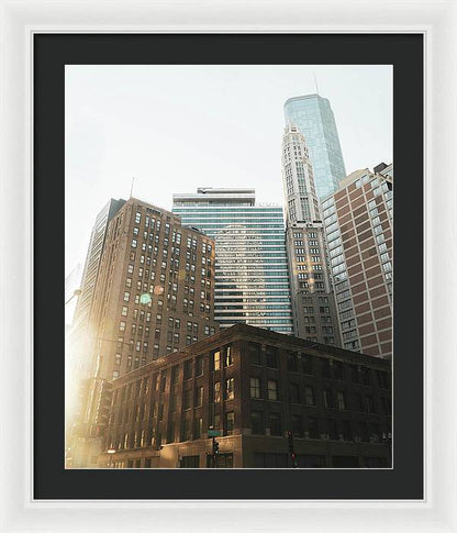 Sunset in the City - Chicago Framed Print