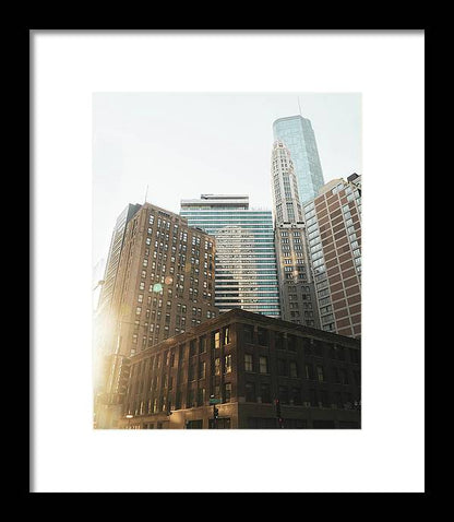 Sunset in the City - Chicago Framed Print