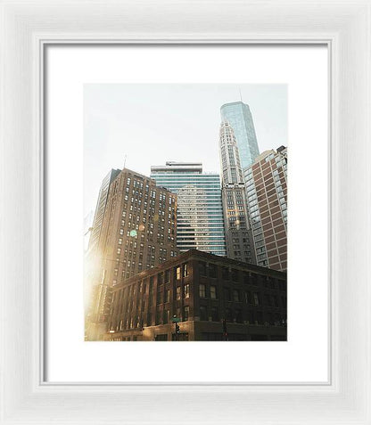 Sunset in the City - Chicago Framed Print