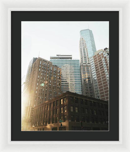 Sunset in the City - Chicago Framed Print