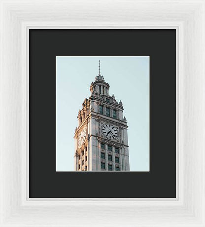 Wrigley Building Clock - Chicago, Illinois - Framed Print