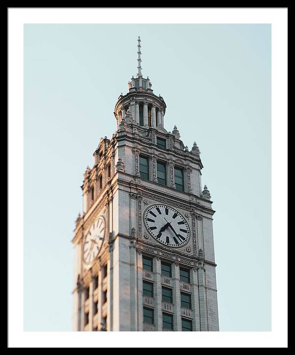 Wrigley Building Clock - Chicago, Illinois - Framed Print