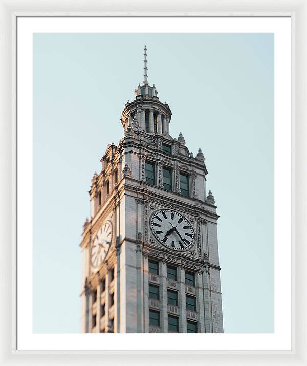 Wrigley Building Clock - Chicago, Illinois - Framed Print
