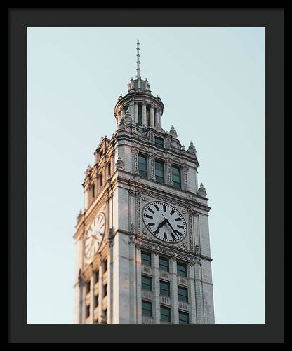Wrigley Building Clock - Chicago, Illinois - Framed Print