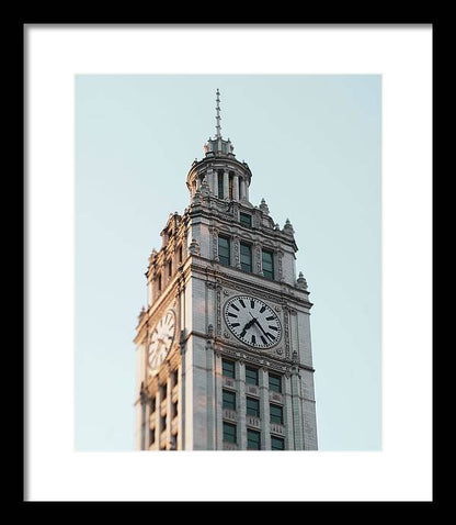 Wrigley Building Clock - Chicago, Illinois - Framed Print