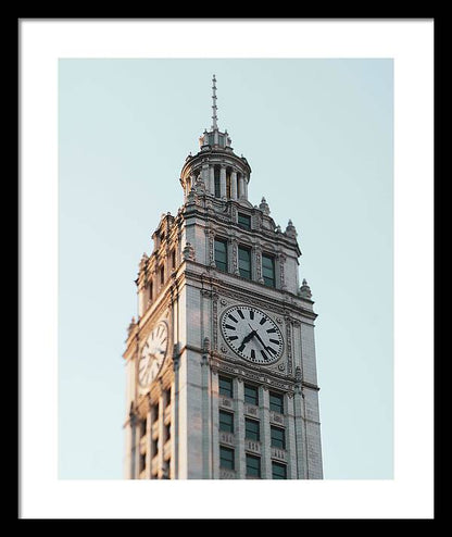 Wrigley Building Clock - Chicago, Illinois - Framed Print